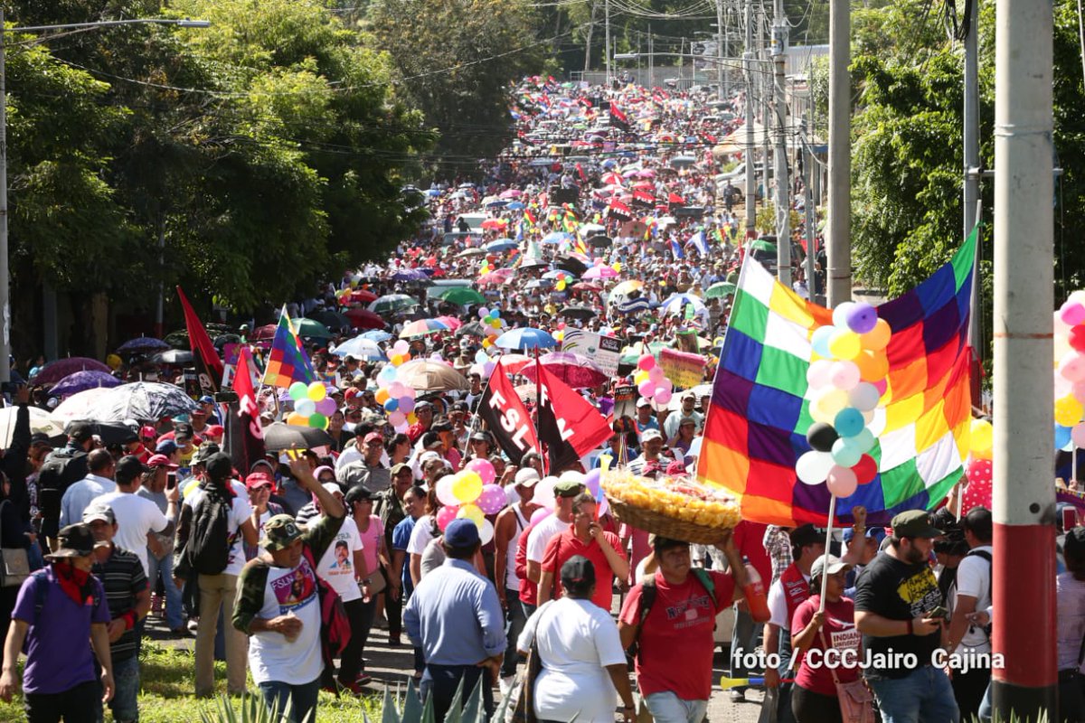 Miran la marcha de los sandinistas verso los ve de patria de Venezuela