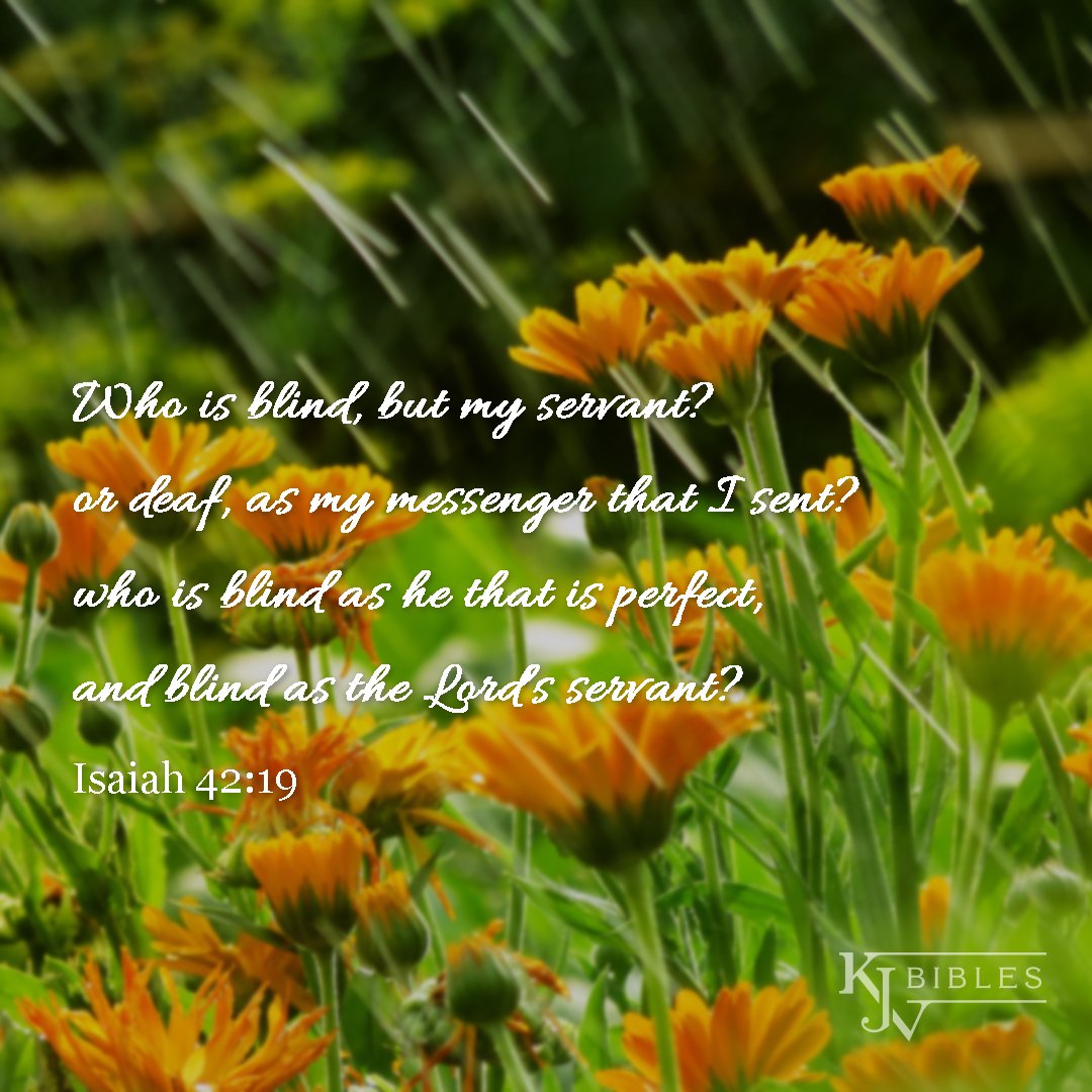 Kjv Bibles Store On Twitter: ""Who Is Blind, But My Servant? Or Deaf, As My  Messenger That I Sent? Who Is Blind As He That Is Perfect, And Blind As The  Lord's