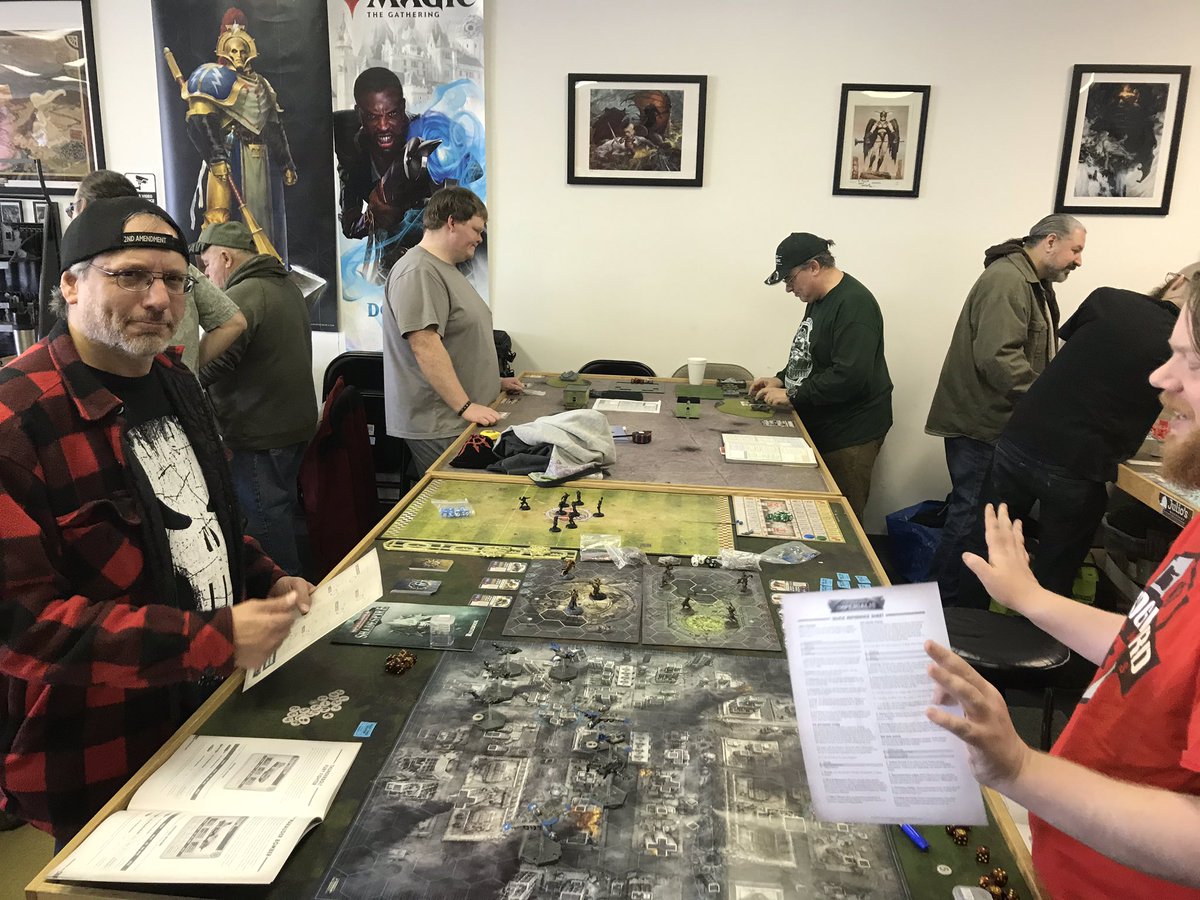 GrognardStore's tweet image. Lots of demo games going on! 
Come play some games and Eat Some Beef!!!!