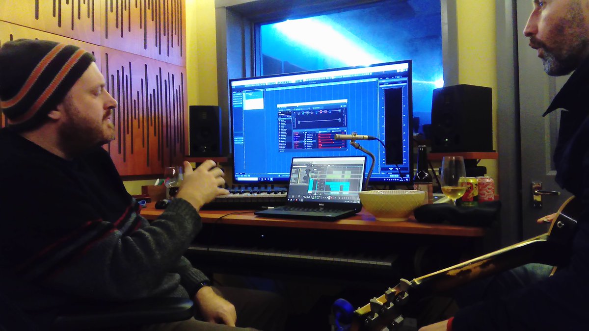 CrownObsidian's tweet photo. Stevie Mac adding some touches to the main theme for Obsidian Crown. @CrownObsidian @steviemacuk @Lazy_Flies https://t.co/BdeCNj1KcU