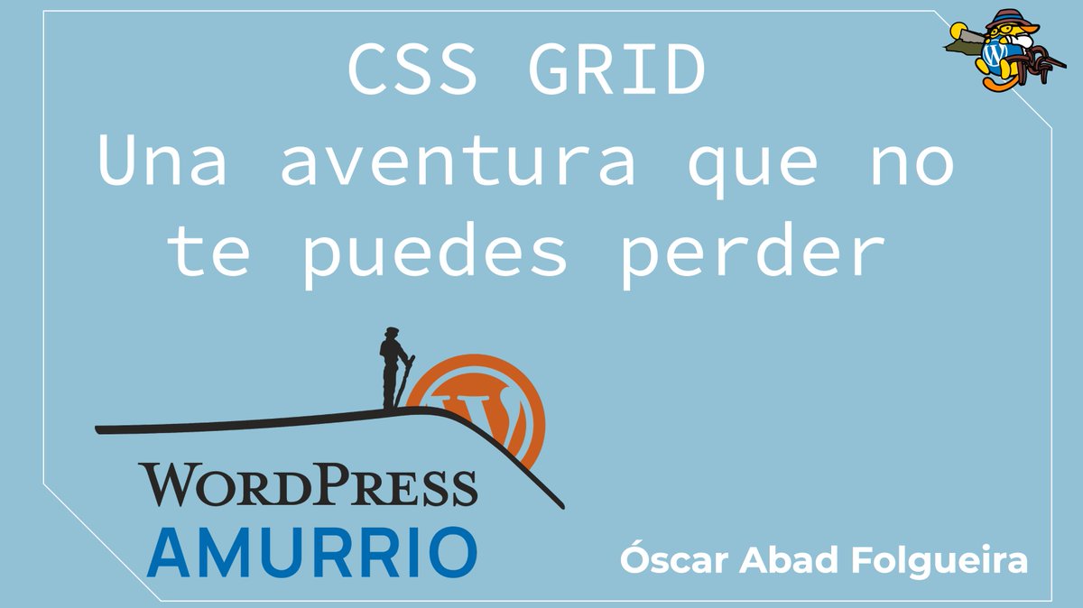 Ya está disponible la presentación de la meetup de hoy para que empecéis a trastear con CSS Grid y hacero mayores de una vez.
wpamurrio.es/css-grid-una-a…