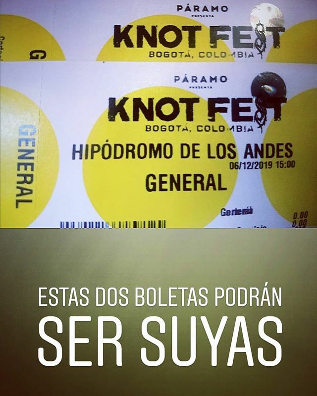 RoundUpUltra's tweet photo. Las personas que asistan HOY al #KeepRocking2 podrán ganarse estas dos boletas para el #knotfestcolombia
Los esperamos en @experimentalmetalbar en la Primera de Mayo (Cuadra Picha) para continuar la gira con el maestro @andresduranrock y tocar al lado d… https://t.co/1vXLwSfbbb https://t.co/HJvXOflKcf