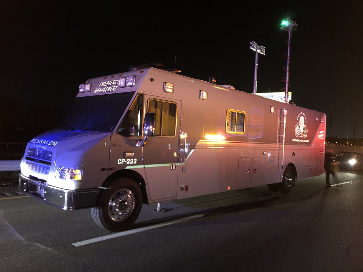 Bensalem_Fire's tweet photo. I-95 in Bensalem Twp is reopened but Rt-13 is still closed after last nights tanker truck accident/fire. https://t.co/ZzdY6nbC7R