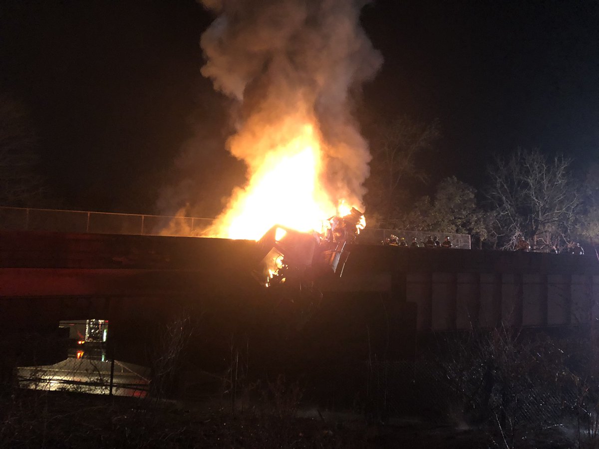 Bensalem_Fire's tweet photo. I-95 in Bensalem Twp is reopened but Rt-13 is still closed after last nights tanker truck accident/fire. https://t.co/ZzdY6nbC7R