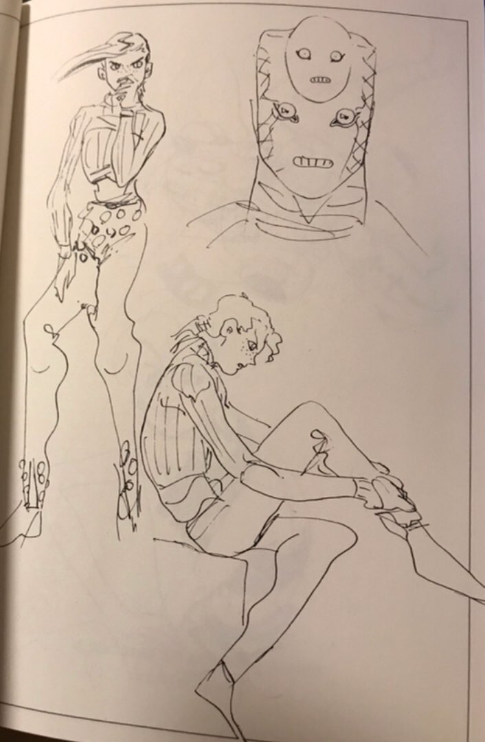 荒木先生的にもボスドピはいつも一緒というかニコイチなんだなと思えるラフ画😈☎️あと個人的にすこなラフ画のジョルノ🐞 https://t.co/U93qrocomG