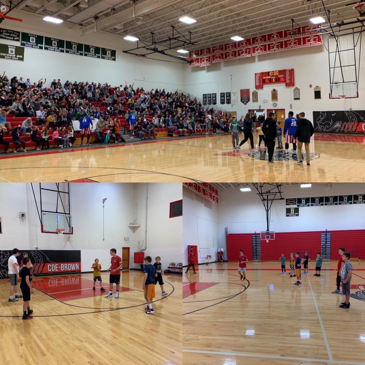 CoeBrownAcademy's tweet photo. It’s a busy basketball 🏀 weekend at CBNA. A full house for the Harlem Rockets last night and a senior project basketball clinic in progress this morning. #futurebears #cbnabears #harlemrockets #cbnapride #cbna152 https://t.co/sRkaD5gZN0