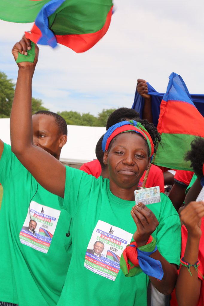 hagegeingob's tweet photo. First time voters have demonstrated their readiness to deliver victory for our mighty SWAPO Party. #OnlySWAPO https://t.co/TS20udHzhw