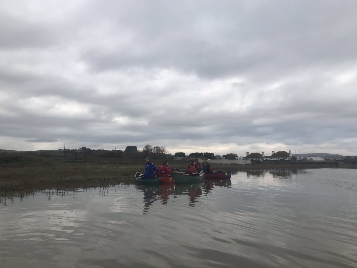 Practising what we preach, Grahame and Simon on the water training a silver DofE canoe expedition team, and developing new canoe sailing skills