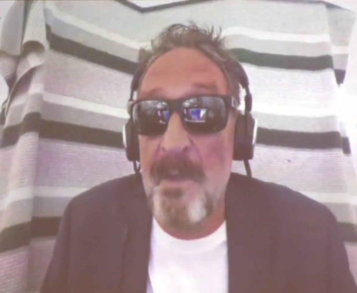 parallelind's tweet photo. @DanDarkPill Plz sir am British. Obvious sarcasm, watch Theo's nonsense panel in its entirety and note the consistency in my approach to the questions. 

I feel it's important to know for context that John McAfee had dialled in via video link from a hospital bed in a dinghy immediately prior. https://t.co/qwP90pmZ3d