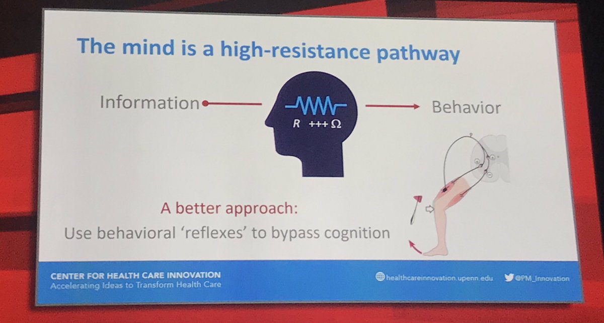 KimPcna's tweet photo. The premise and the promise of behavioral economics is that reflexes will be the target for behavior change - #AHA19 #DavidAsch #ChangingBehaviors https://t.co/kfAX0Bg6wW