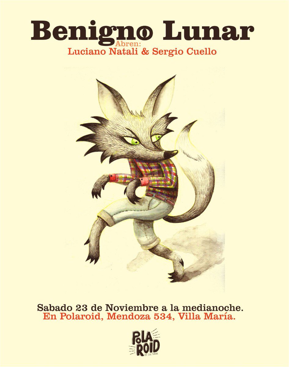 El sábado que viene cerramos el año en Villa María. Ojalá volvamos a tocar el año que viene con el lobo escondido del miedo.