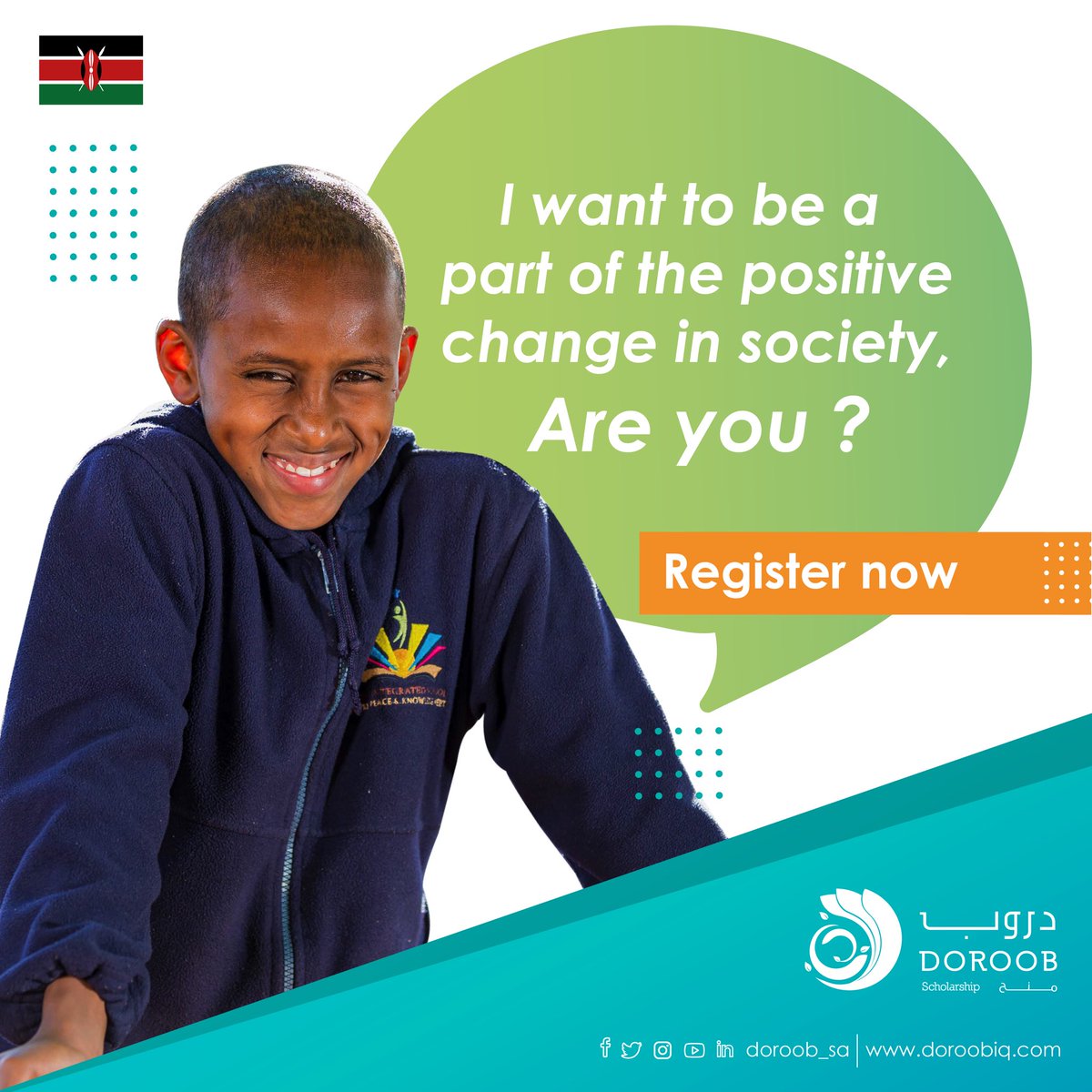 1 day left to close off Kenya scholarship registrations 🇰🇪 support your kids now!
Link in bio for registrations 🌐
-
#Doroob_Scholarship
#Gifted 
#Scholarship_Kenya #Scholarship #Doroob_sa 
#Education #learning 
#21st_century_skills
#positive_change
#primary_students 
#Kenya