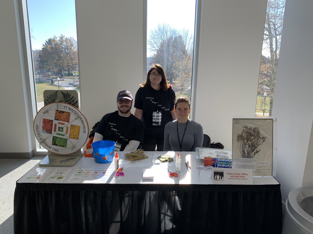 MasseyHerbarium's tweet photo. Learn about plants and get some prizes at our #VTSciFest table! https://t.co/RfDg8PymYF