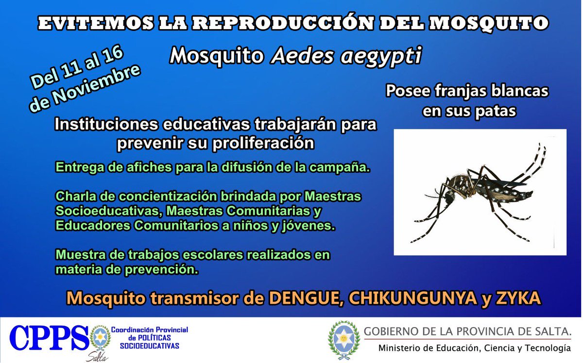 En los centros de Actividades Juveniles, infantiles y Escuelas Abiertas trabajamos en la prevencion de la enfermedad transmitida por el Mosquito Aedes aegypti  #TodosContraElDengue <a href="/sebabonduri/">Sebastian Bonduri</a> <a href="/angelicasosa006/">Angé.so</a> <a href="/UrtubeyJM/">Juan Manuel Urtubey</a> <a href="/patriciapinasco/">Patricia Pinasco</a> <a href="/fguillesaavedra/">GUILLERMO SAAVEDRA</a> <a href="/GustavoSaenzOK/">Gustavo Sáenz</a>