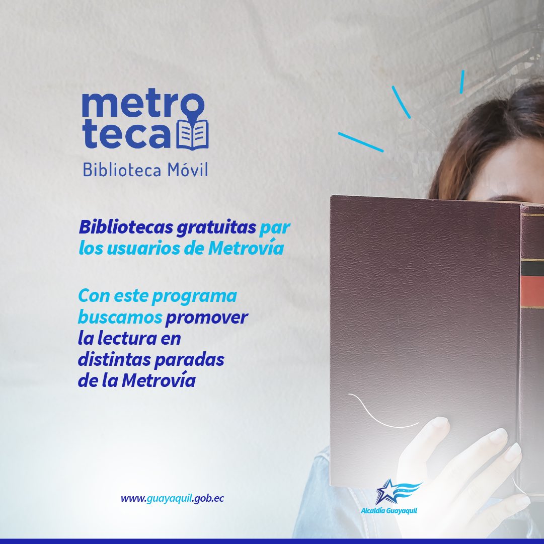 alcaldiagye's tweet photo. La #Metroteca permitirá que desarrolles el hábito de la lectura mientras aguardas por tu unidad de @metroviagye, sin costo alguno, en cualquiera de las 5 estaciones indicadas.
¡Bibliotecas gratuitas para los usuarios de Metrovía! https://t.co/wdcafQE8Yq