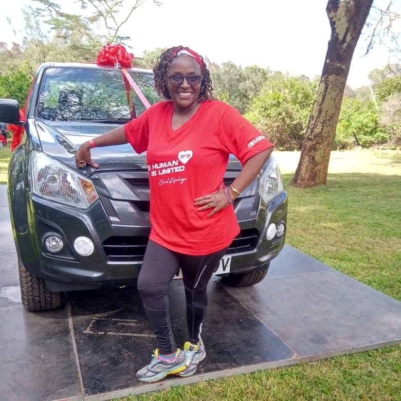 IconSportsKE's tweet photo. Well...let's just say the MD takes one for the team! While we were all asleep she was actively running in the just councluded Isuzu fun run #TeamIconSports @IsuzuKenya @gkiraguri @sammyalan https://t.co/qD5EZ5JyG7
