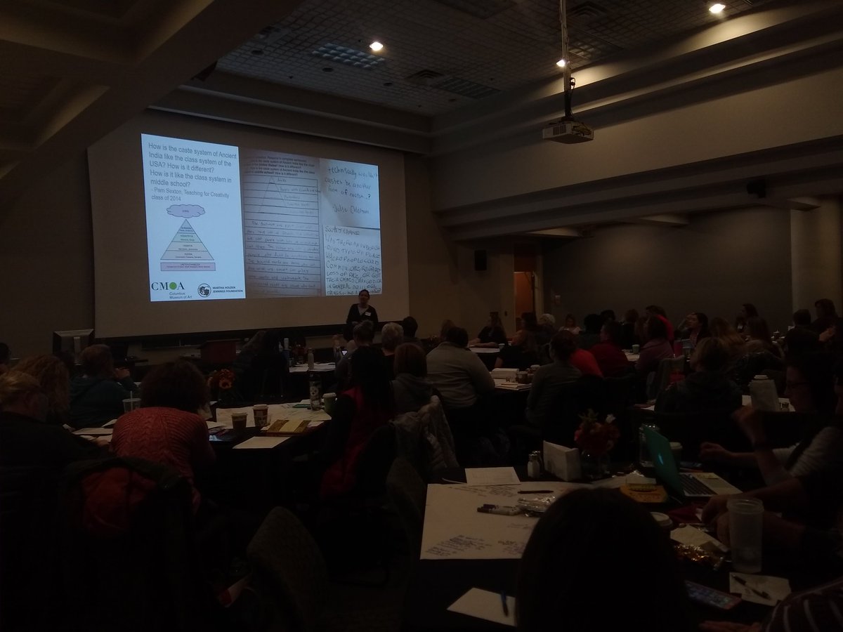 A rift in time-space as <a href="/CindyMFoley/">Cindy M. Foley</a> shares example from #teach4creativity alumna Pam Sexton at <a href="/MHJFoundation/">Martha Holden Jennings Foundation</a> Educators Institute.