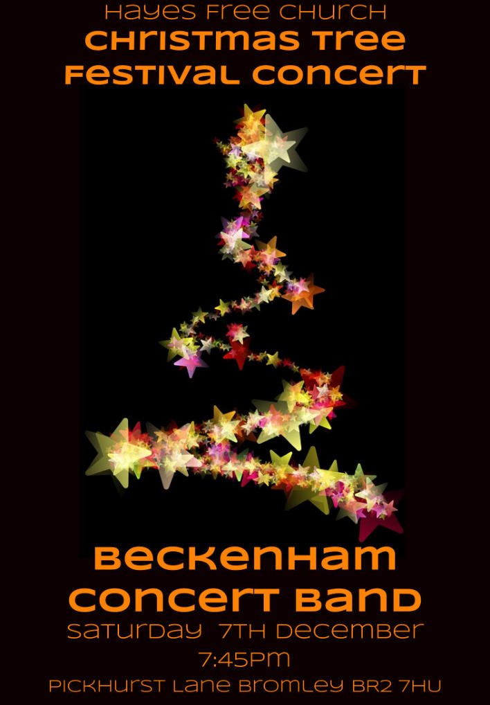 The Christmas ads are out on TV so it is nearly time for Hayes Christmas Tree Festival and our concert on Sat 7/12. Free admission. In aid of Bromley Talking Newspaper