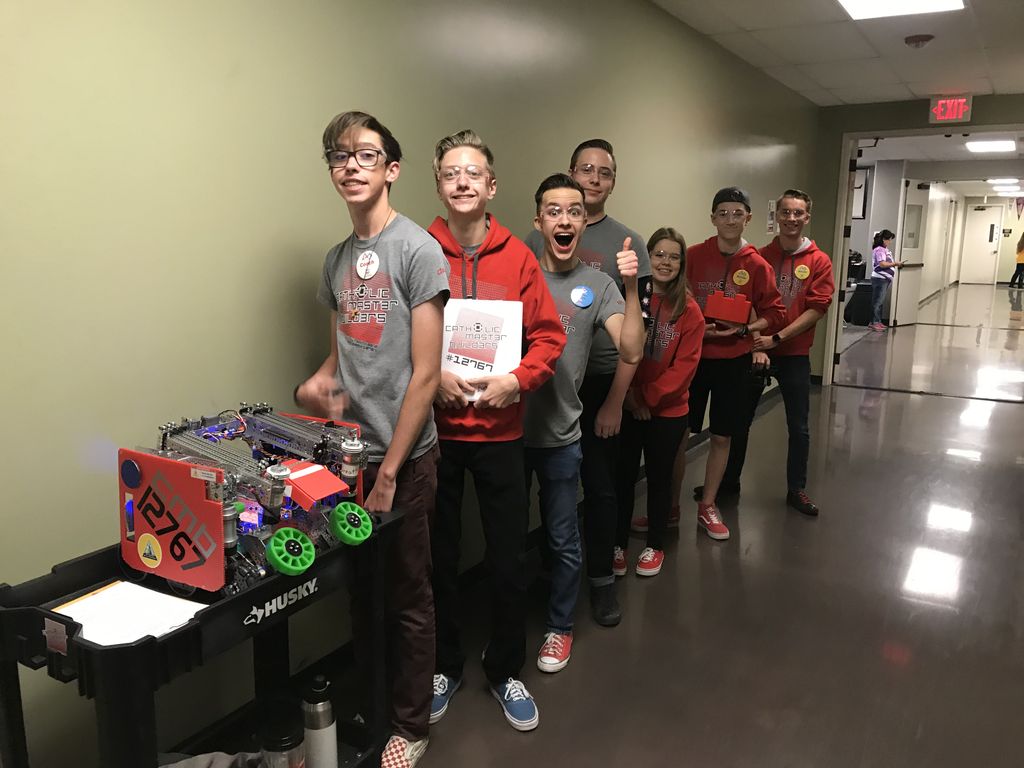 Heading into our judging interview! Then robot matches starting at 10am!