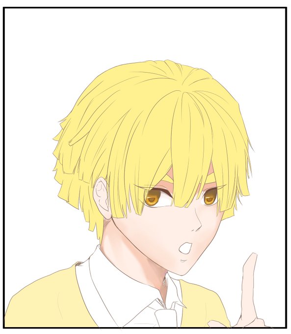 emiyaさんがTwitterに投稿した我妻善逸(鬼滅の刃)のイラスト。