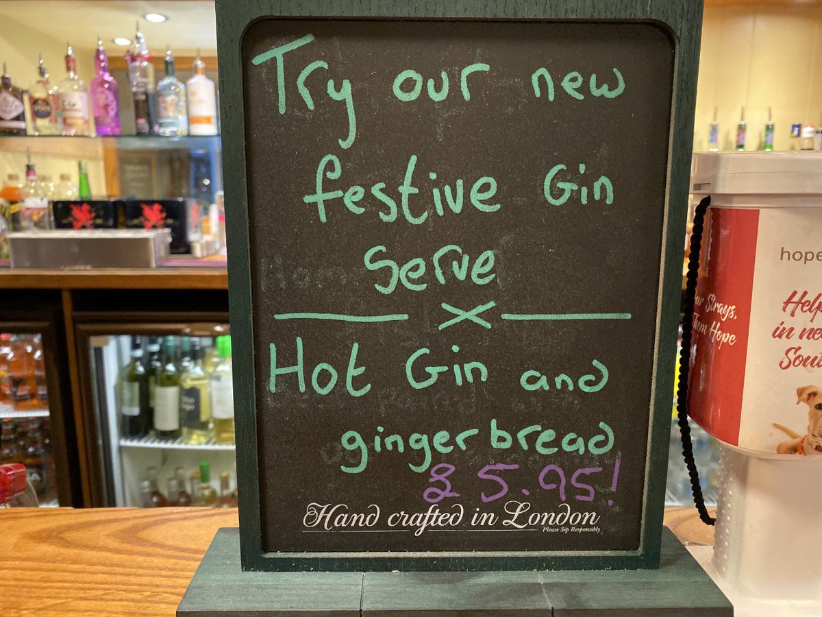 Its that time of year wrap up warm and come and join us for a range of winter drinks 

why not try our amazing NEW gingerbread gin served hot just to keep you that little bit warmer inside !!

Only £5.95