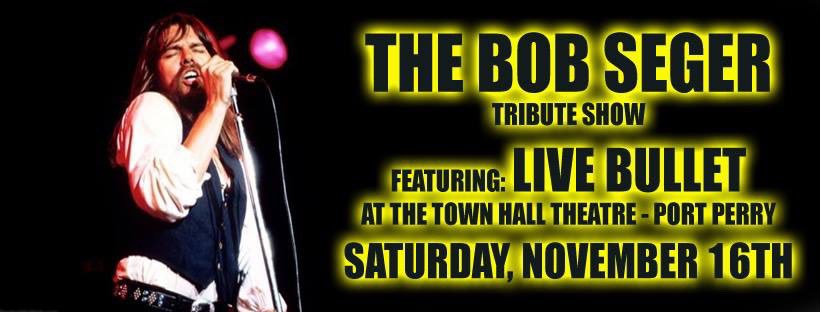 TCArtistMgmnt's tweet photo. TONIGHT - Live Bullet at the @TownHall1873 theatre in Port Perry performing their Bob Seger Tribute Show. Only a few tix left! Doors 7pm, show 8pm. #classicrock #bobseger #BobSegerAndTheSilverBulletBand #KawarthaLakes #portPerry #Lindsay #Oshawa #Whitby #Ajax https://t.co/QXComd3mql