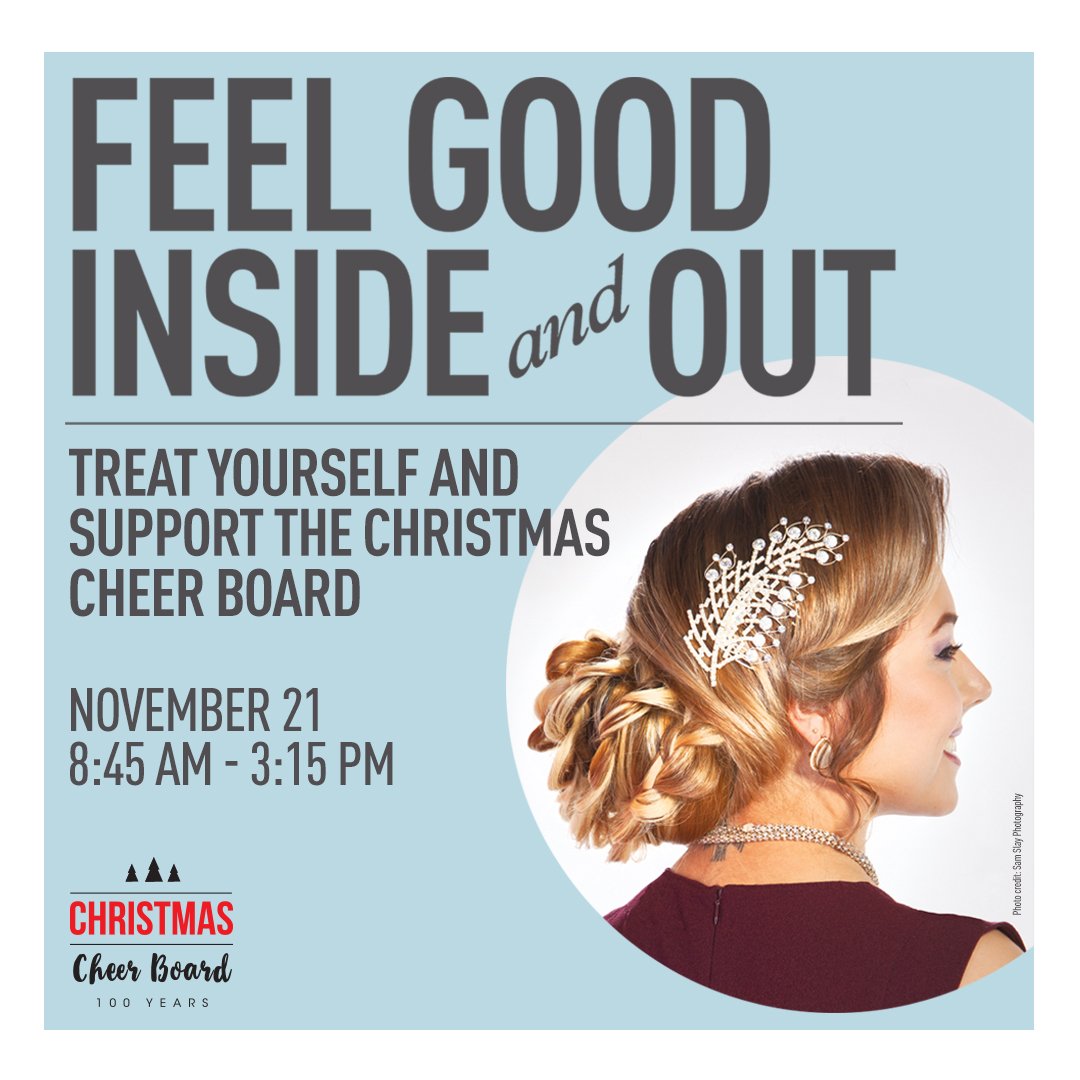 On Thursday, November 21, stop by the salon to get a new 'do. All proceeds will be donated to the Christmas Cheer Board. Walk-ins are welcome.