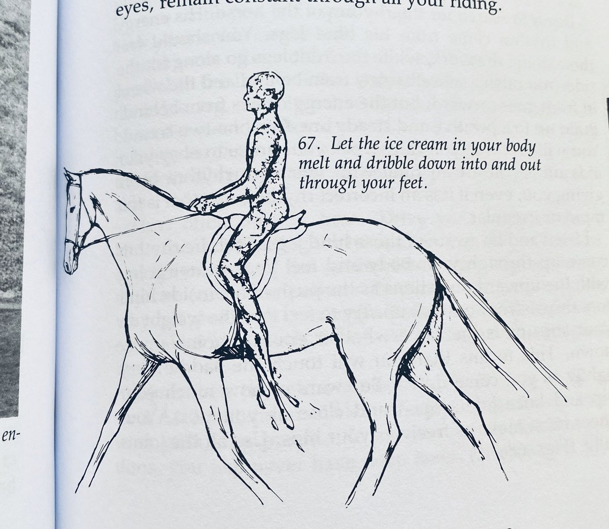 The illustrations in this horseback riding book are making me feel weird