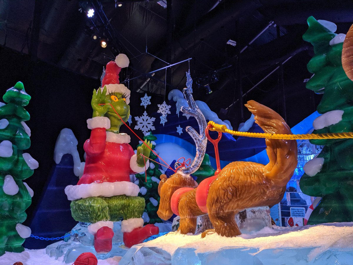 The #Grinch has arrived at #ICE at the Gaylord National for Christmas on the Potomac! This fun exhibit with other activities goes on all holiday season!