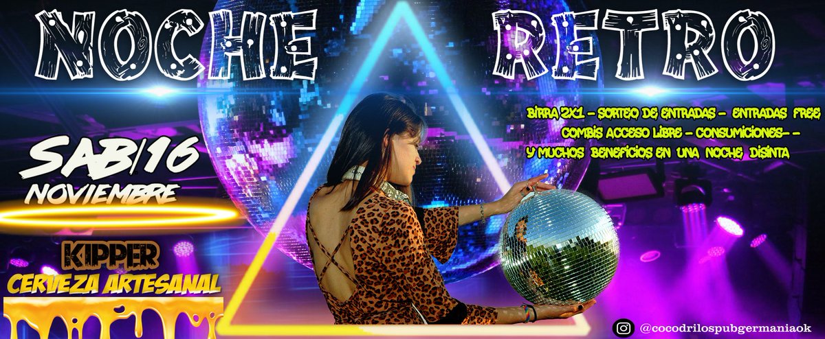 CocodrilosPub's tweet photo. 🎉Viviste un viernes de lujo, pero esta noche Rompemos el Sábado 🎉
#TripleFest #NocheRetro #FINDEXXL
👉Comenta con quien venís y te damos ENTRADAS
👉DALE RT POR Sorteos
👉Mas Birra Artesanal
👉Más joda en Germania #Noche2 https://t.co/HCWRTFEi4Y