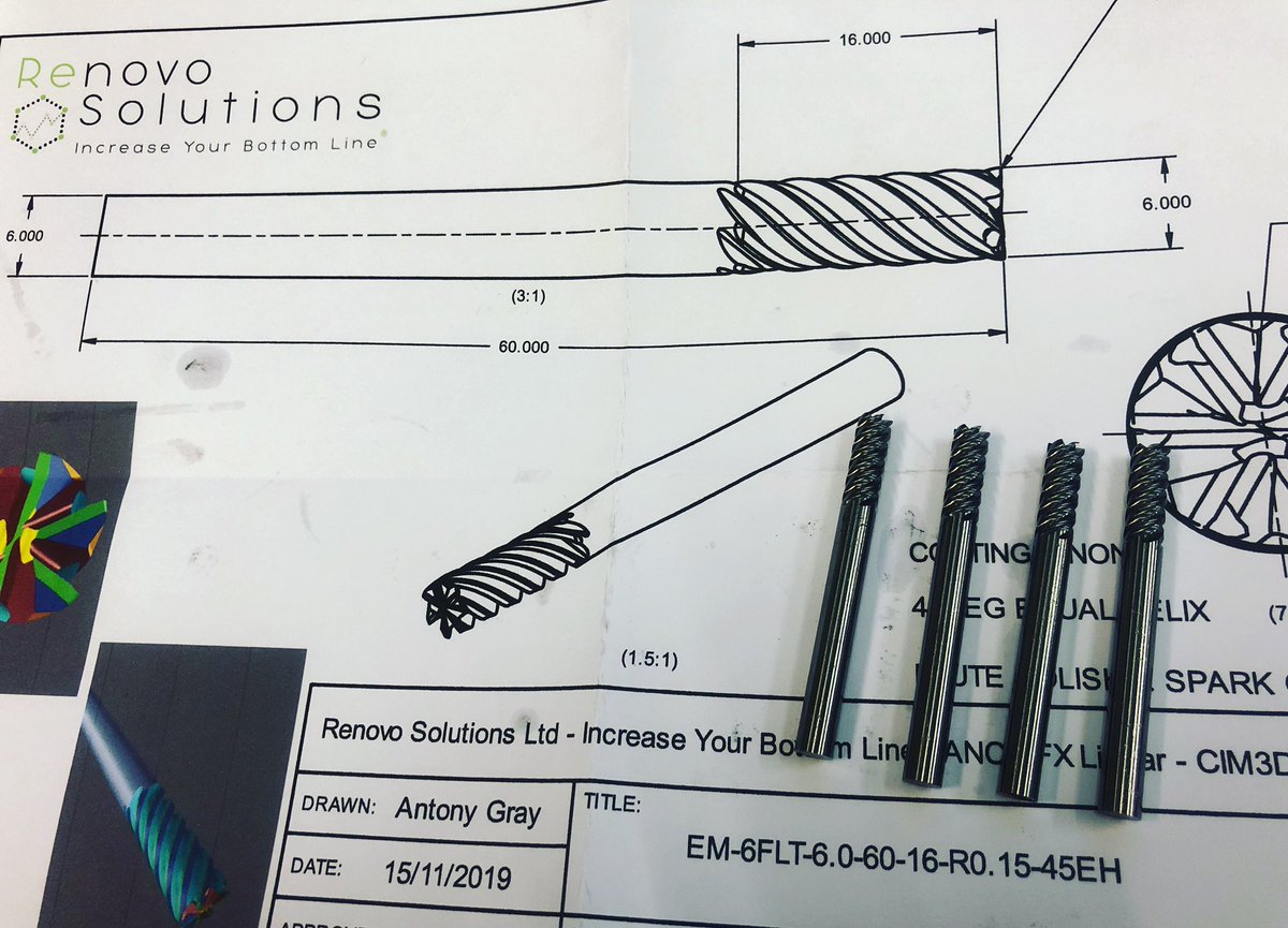 RenovoSolutions's tweet photo. #RenovoReinvest
.
One of our most loyal customers and good friends taking advantage of or bespoke tool services this weekend 
.
#standardnotstandard #6flute #ali #cornerad #solidcarbide #flutepolish #highhelix #increaseyourbottomline💸 https://t.co/FgPLLgecI8
