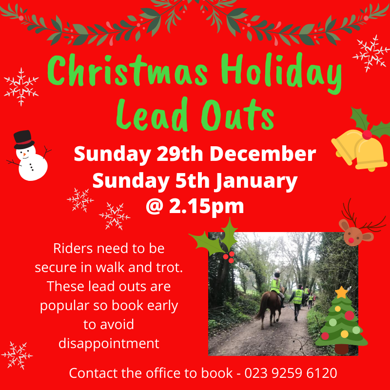 CatheringtonEC's tweet photo. Come along and enjoy a lead out around the local bridleways.
All we ask is that riders are secure in the saddle in walk and trot.
To book your space please contact the office.

These lead outs are very popular so book early to avoid disappointment. https://t.co/Sz59f8rhIj