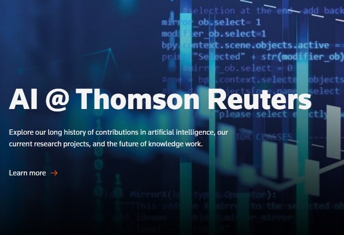 QScribe's tweet image. Explore Thomson Reuters’ past, present and future in artificial intelligence research tmsnrt.rs/35cJJxx, including our recent collaboration with Amazon providing AWS Data Exchange with trusted news and information to enhance AI capabilities: reut.rs/345BBPe