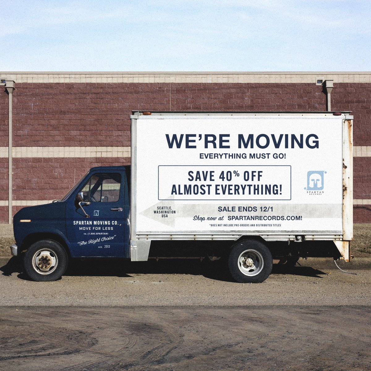 We're moving offices! Help us lighten our load by saving 40% off almost everything in our store. Shop now and we'll ship it out this week before we hit the road! spartanrecords.com