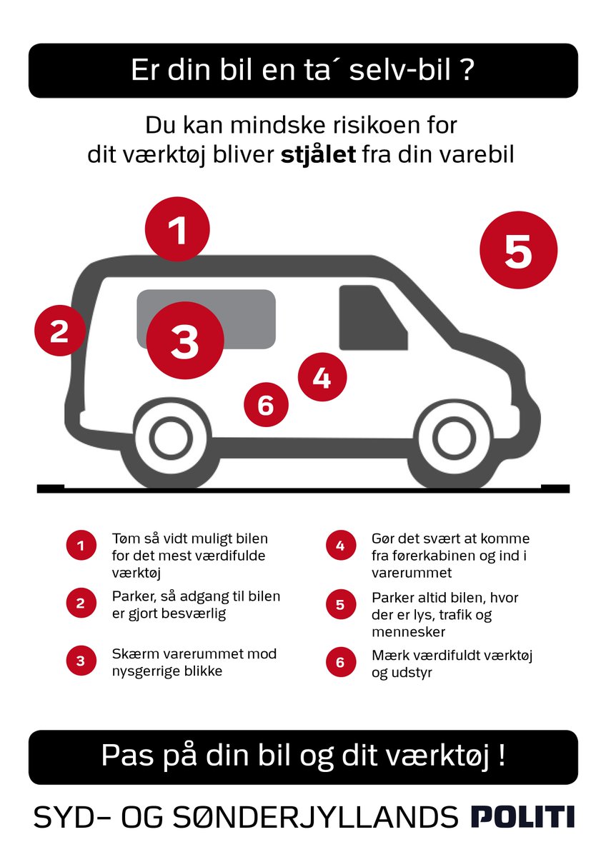 Gør ikke din varebil til en ta-selv-bil! https://t.co/JSZivLWIte #stopehæleri #politidk https://t.co/JLLjiAsccp