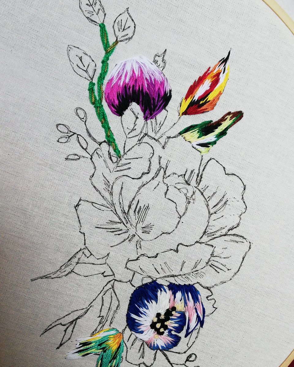 Proyecto flores en progreso.. #embroidery #handmade #flowerembroidery