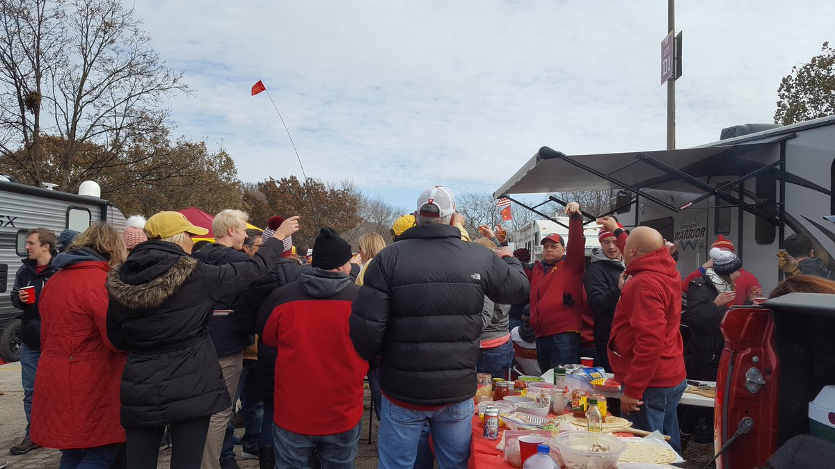 RichStoffers1's tweet photo. Schaul's ISU D1 tailgate is THEE PLACE to be in Ames @MSchaul @TylerSchaul !! Love that Wrigley, the family of (hunting) dogs joined the crew @CycloneFB @ISUAthletics !! #FireballTime https://t.co/08eoxOjCI3