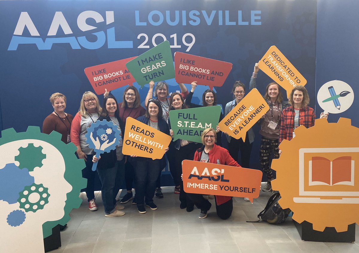 FZ, Wentzville, FH, and Hazelwood <a href="/MASLOnline/">MO School Librarians</a> librarians rocked Louisville! We loved our experience at #aasl19. <a href="/N_ODaniels/">Nina O'Daniels</a> <a href="/george_jenni/">Jenni George</a> <a href="/merniemaestas/">Mernie</a> @brookembrockman <a href="/henkemissy/">Missy Henke</a> @kellydoliva <a href="/cmscaia/">Carolyn Allen</a> @FlintHillLMC @aheadinthegame @FZSDLibraries @ZumWestHigh <a href="/elizabethfaron/">Mrs. Faron</a>
