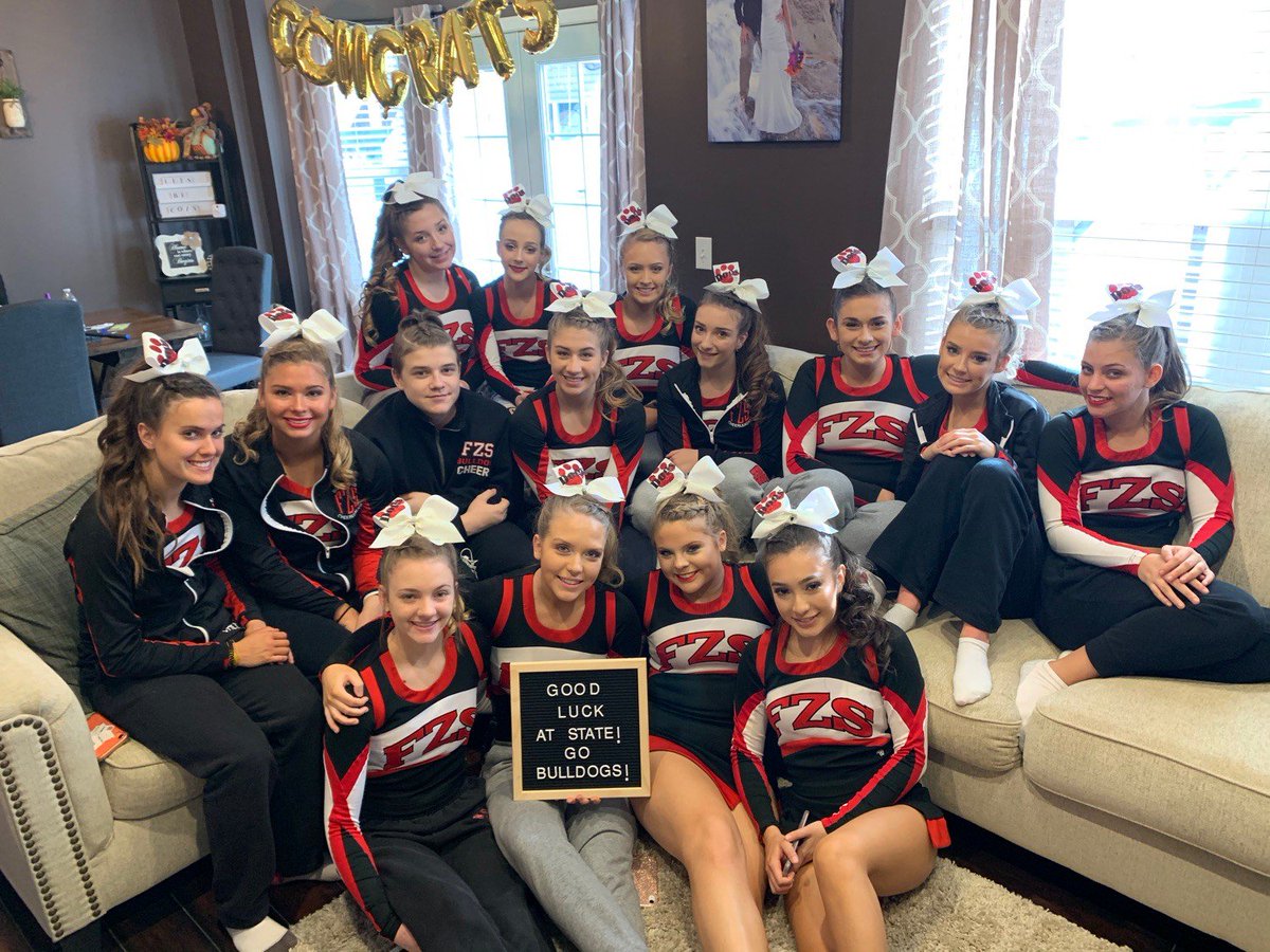 CheerFz's tweet image. Today's the day! FZS Cheer is ready for the state competition. Come cheer us on at the Lindenwood University Hyland Arena. The BULLDOGS are scheduled on the mat at 5:24pm. #varsitycheer #road2state #pawsinyourface