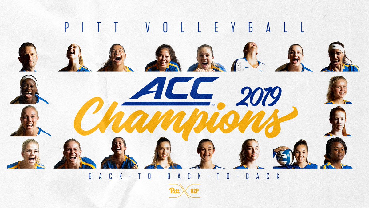 <a href="/sabrina_starks/">Sabrina Starks</a> <a href="/kaylund9/">Kayla Lund</a> <a href="/ACCVolleyball/">ACC Volleyball</a> 𝙒𝙀 𝘼𝙍𝙀 𝙏𝙃𝙀 𝘾𝙃𝘼𝙈𝙋𝙔𝙄𝙉𝙕.

🏆🏆🏆

No. 2 Pitt (26-1, 15-0) secures the outright 2019 <a href="/ACCVolleyball/">ACC Volleyball</a> Championship with a sweep at Duke (12-16, 5-10).

#H2P