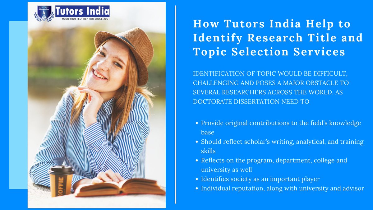 TutorsIndia's tweet image. Checkout Today's Tutors India: ecs.page.link/xo8bY
Struggling with your research title? Learn How to Strucutre your research title.
Visit : bit.ly/2XbA3k9
#assignmenthelp #assignmentsample #assignment #Dissertation #Education #SaturdayShoutOut #TopicSelection
