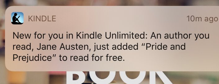 This push alert I just got from my Kindle is pretty amazing.