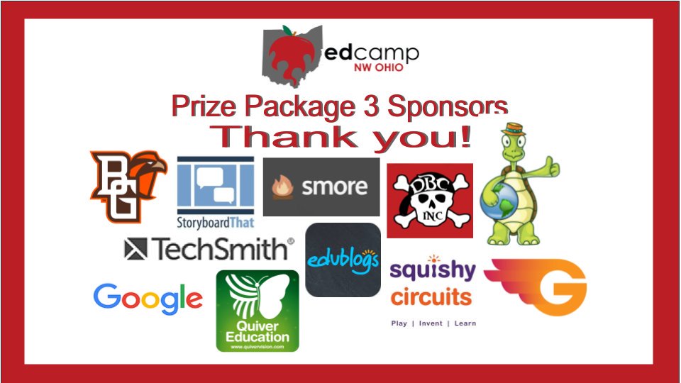 Congrats to Stacy Bowers! Thanks to our sponsors <a href="/GradeCam/">GRADECAM</a> @SmorePages <a href="/TechSmith/">TechSmith</a> <a href="/quivervision/">QuiverVision</a> <a href="/StoryboardThat/">Storyboard That</a> <a href="/edublogs/">edublogs</a> <a href="/dbc_inc/">Dave Burgess Consulting, Inc.</a> <a href="/TerrapinBots/">Terrapin</a> <a href="/SquishyCircuits/">Squishy Circuits</a> <a href="/Google/">Google</a> <a href="/BGSU/">Bowling Green State University</a>