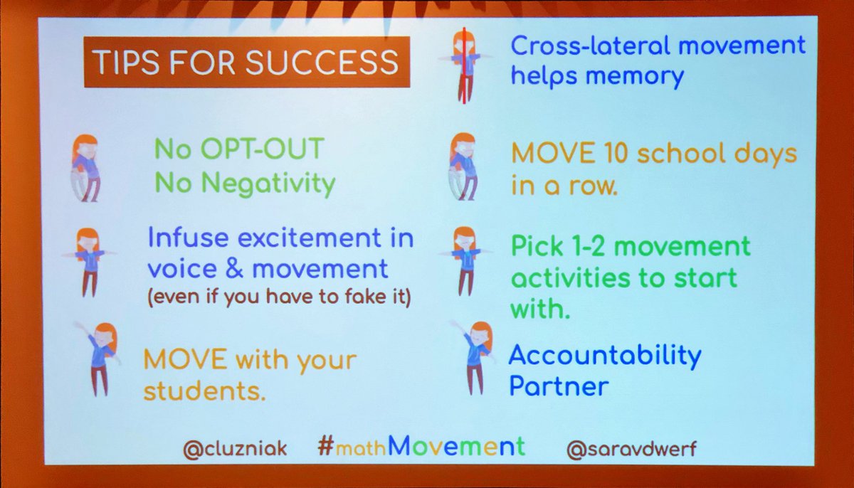 MathButler's tweet image. Tips for #mathmovement from @saravdwerf and @cluzniak #CMCmath