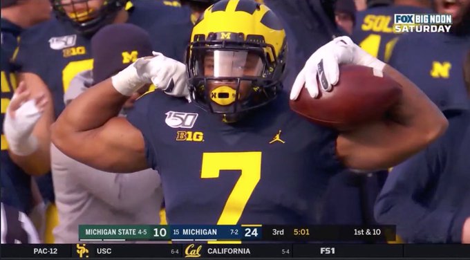so now it&rsquo;s apparently a personal foul to move your arms in a particular way after making an amazing<a href="/tag/michiganfootball"class="tags"><span>#michiganfootball</span></a>