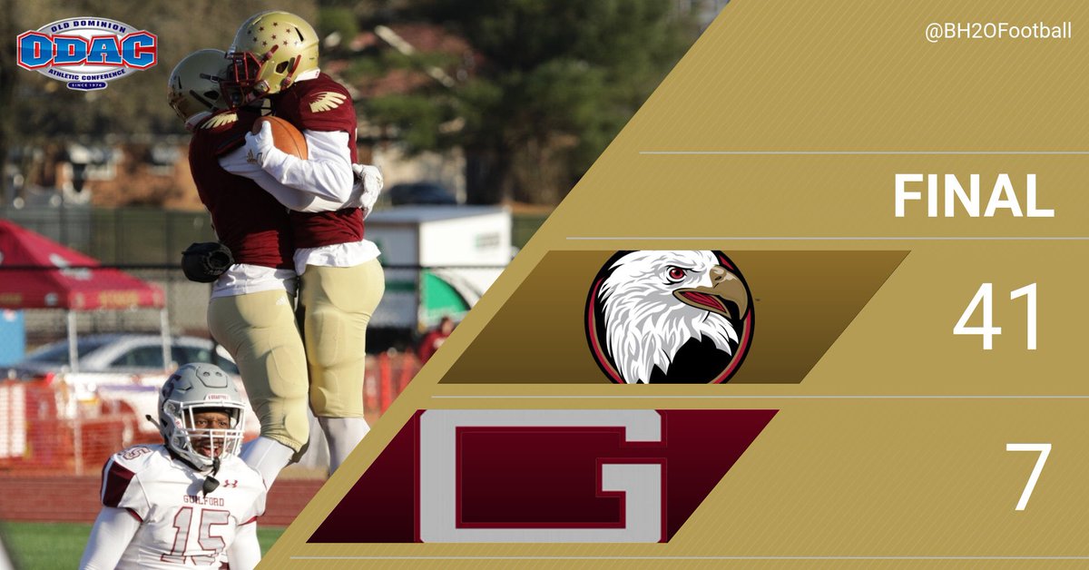 FINAL: <a href="/BH2OFootball/">Bridgewater Football</a> 41, Guilford 7 #BleedCrimson #GoForGold #RingTheBellBC #d3fb