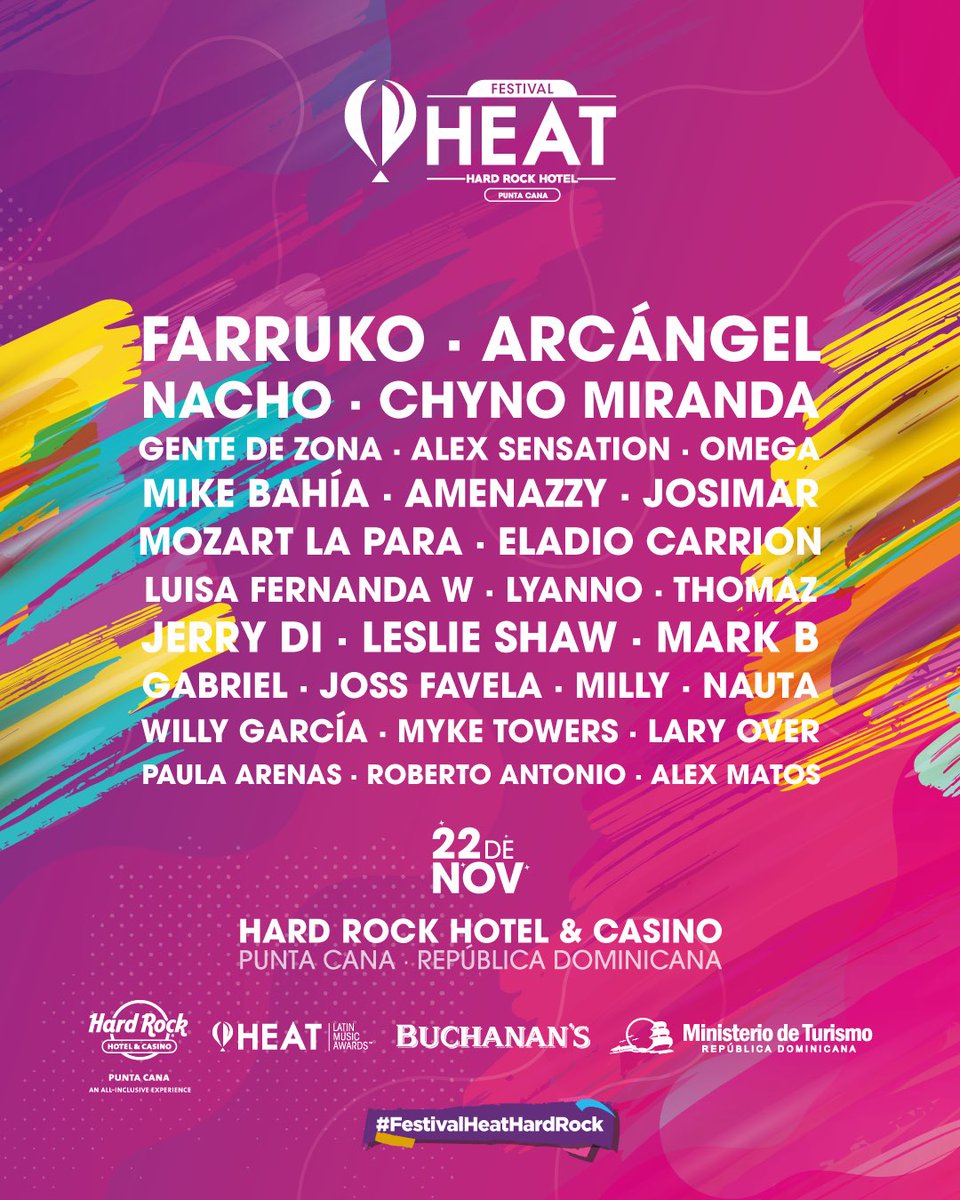 Los leemos 👀, ¿qué canción 🎵 es la qué más esperas este 22 de noviembre 🗓 en <a href="/hrhpuntacana/">HRH&C Punta Cana</a>? #FestivalHeatHardRock 🏖 🎰
<a href="/elfestivalheat/">Festival Heat</a>