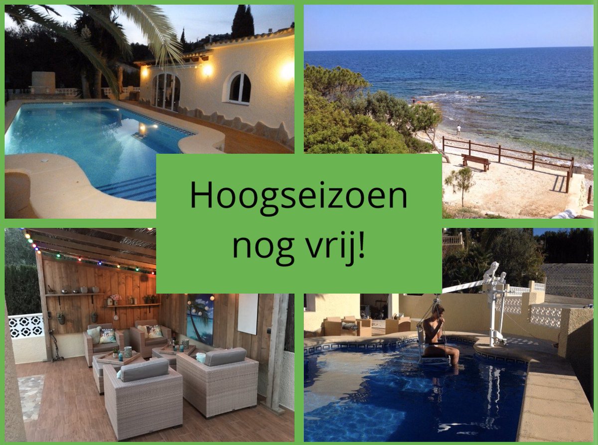 Door een annulering zijn er weer weken beschikbaar in het hoogseizoen!🌞👙🏡
2020
Mei
2 t/m 9 mei
9 t/m 16 mei
16 t/m 23 mei
23 t/m 30 mei
Juni
13 t/m 20 juni
20 t/m 27 juni
Juli
11 t/m 18 juli
18 t/m 25 juli
25 t/m 1 augustus 
Augustus 
22 t/m 29 augustus
villalosleones.nl