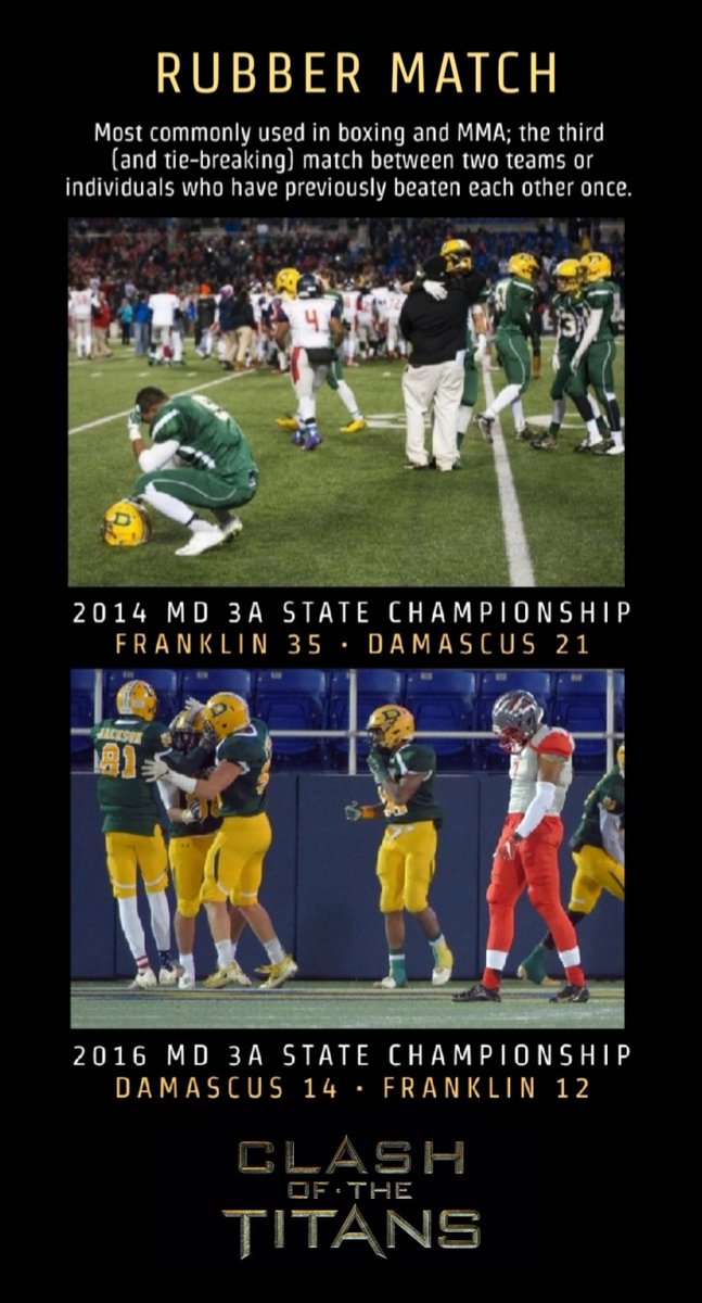 FHS_wrestling1's tweet photo. If you don't have goosebumps over this rematch of champions.... you need your pulse checked. #BringYourPopcorn 🍿🍿🍿🏈 #ClashOfTheTitans #Round3 #RubberMatch @FHS_Football1 @DHS_Hornets https://t.co/sJclfTNnF6