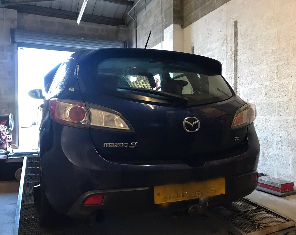 We had this Mazda 3 1.6d in for our software
Standard Factory Figures: 115bhp 270nm
Actual Before Figures: 113bhp 278nm 
Another car making pretty much bang on factory power on our Dyno Developments Dyno 
Quoted Gains: Around 140bhp 340nm
After Our Custom Software: 137bhp 337nm